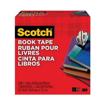 Scotch 2 in. x 15 yds 3 in. Core Book Tape - Clear (1-Roll)