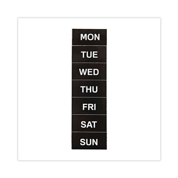 MasterVision 2 in. x 1 in. Days of Week Interchangeable Magnetic Board Accessories - Black/White (7/Pack)