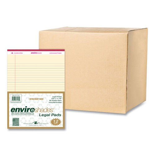 Notebooks & Pads | Roaring Spring 74130 EnviroShades 8.5 in. x 11 in. Sheets Wide/Legal Rule Legal Notepads - Ivory (36/Carton) image number 0