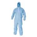 Bib Overalls | KleenGuard 45324 A65 Zipper Front Flame-Resistant Hooded Coveralls with Elastic Wrist and Ankles - X-Large/Blue (25/Carton) image number 1
