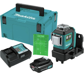 LASER LEVELS | Makita SK700GDNAJ 12V max CXT Lithium-Ion Self-Leveling 360 Degrees Cordless 3-Plane Green Laser Kit (2 Ah)