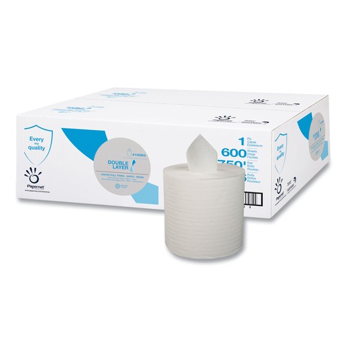 Cleaning & Janitorial Supplies | Papernet 410083 1-Ply 7.6 x 15 Double Layer Paper Towel - White (6/Carton) image number 0