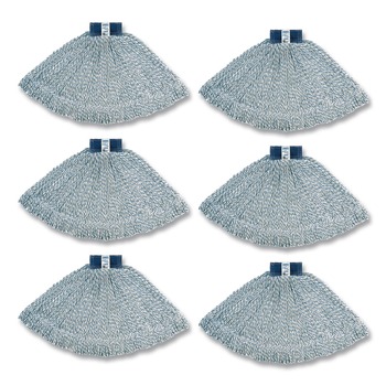 Rubbermaid Commercial Super Stitch 1 in. Blue Headband Cotton/Synthetic Finish Mops - Large White (6/Carton)