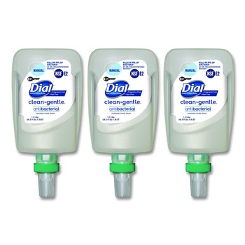 Dial Professional Clean plus Gentle 1.2 L Antibacterial Foaming Hand Wash Refill for FIT Manual Dispenser - Unscented (3/Carton)