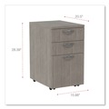 Office Filing Cabinets & Shelves | Alera ALEVA572816GY 15.88 in. x 20.5 in. x 28.39 in.Valencia Series Mobile Pedestal File 3-Drawer Legal/Letter - Gray image number 5