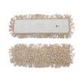 Mops | Boardwalk BWKM245C 24 in. x 5 in. Cotton Head 60 in. Wood Handle Cotton Dry Mopping Kit - Natural (1-Kit) image number 1