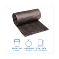 Trash Bags | Boardwalk V7658HKKR01 14 Microns 38 in. x 58 in. 60 Gallon High-Density Can Liners - Black (200/Carton) image number 3