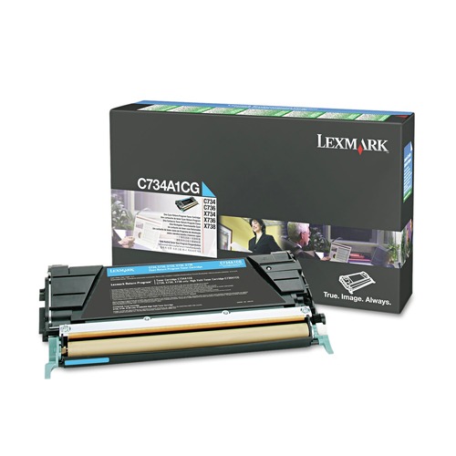 Office Jansan | Lexmark C734A1CG C734A1CG 6,000 Page-Yield Return Program Toner - Cyan image number 0