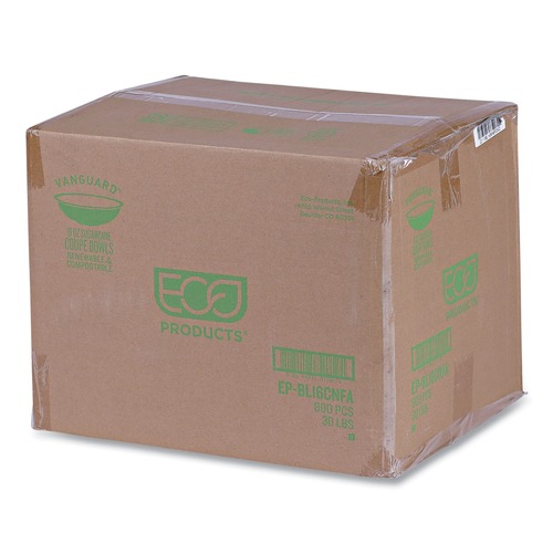 Labor Day Sale! Save $30 off $199! | Eco-Products EP-BL16CNFA 16 oz. Vanguard Renewable and Compostable Sugarcane Bowls - White (800/Carton) image number 0