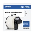 Bulk Savings Pricing 2 | Brother DK2205 2.4 in. x 100 ft. Continuous Paper Label Tape - White (1-Roll) image number 0