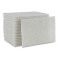 Sponges & Scrubbers | Boardwalk 98BWK LD 6 in. x 9 in. Light Duty Scour Pad - White (20/Carton) image number 0