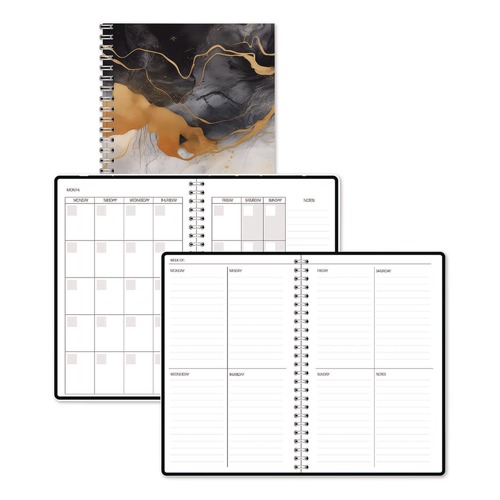 Notebooks & Pads | House of Doolittle 2121-48 Recycled Non-Dated Monthly/Weekly Gold and Smoke Planner - Multicolor Cover image number 0