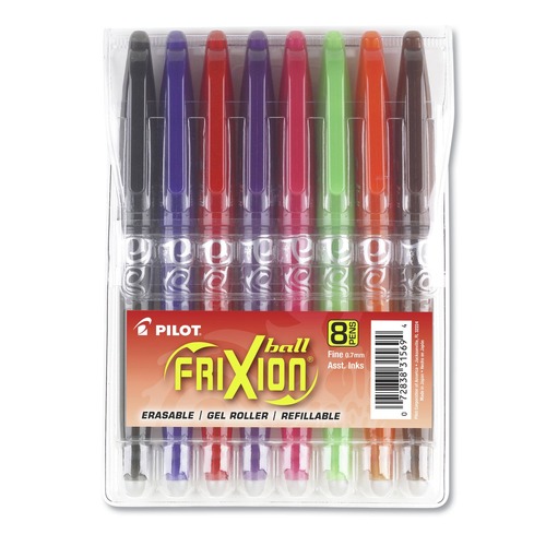 Pens | Pilot 31569 FriXion Ball Erasable Fine 0.7 mm Gel Pen - Assorted Ink and Barrel Colors (8/Pack) image number 0