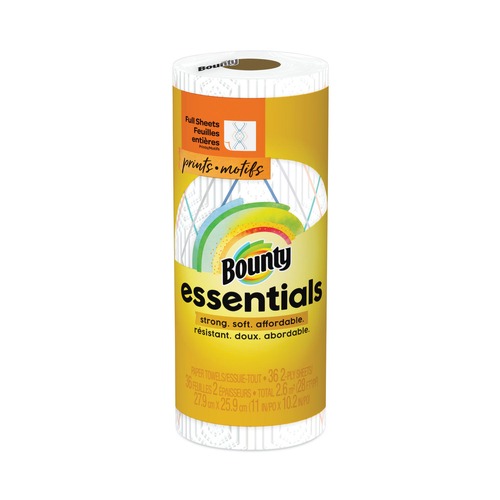 Paper Towels and Napkins | Bounty 74657EA 11 in. x 10.2 in. 2-Ply Essentials Kitchen Roll Paper Towels (40 Sheets/Roll) image number 0