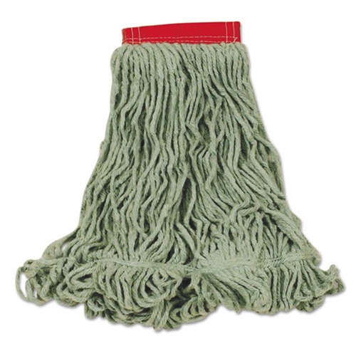 Mops | Rubbermaid Commercial FGD25306GR00 Super Stitch Blend Cotton/Synthetic Mop Head - Large, Green (6/Carton) image number 0