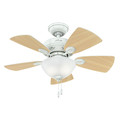Ceiling Fans | Hunter 52089 34 in. Watson Snow White Ceiling Fan with Light image number 3