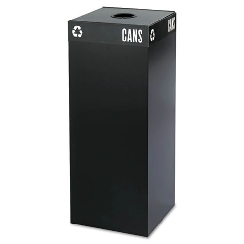 Safco 2983BL 15.25 in. x 15.25 in. x 38 in. 37 Gallon Public Square Can-Recycling Container - Black image number 0