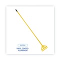 Mops | Boardwalk BWK620 60 in. Quick Change Side-Latch Plastic Mop Head Aluminum Handle - Yellow image number 5