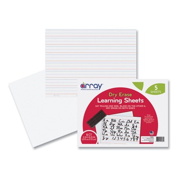 Pacon GoWrite 8.25 x 11 Dry Erase Learning Boards - White Surface (5/Pack)