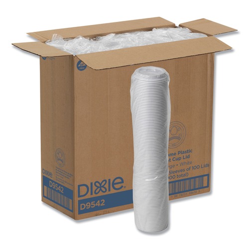 Just Launched | Dixie TP9542 Reclosable Lids for 12 and 16 oz. Hot Cups - White (100 Lids/Pack 10 Packs/Carton) image number 0
