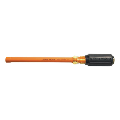Klein Tools 646-1/4-INS Insulated 1/4 in. Nut Driver with 6 in. Hollow Shaft image number 0