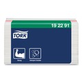 Paper Towels and Napkins | Tork 192291 11.75 in. x 14.75 in. 1-Ply Small Pack Foodservice Cloth - Unscented/White/Red Stripe (4/Carton) image number 0