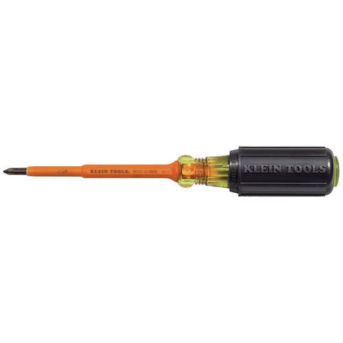 Screwdrivers | Klein Tools 6334INS #1 Phillips Tip 4 in. Round Shank Insulated Screwdriver image number 0