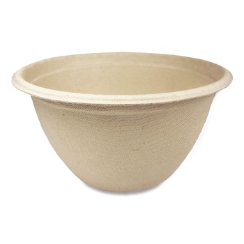 World Centric 4.5 in. Diameter x 2.5 in. H 12 oz. Paper Fiber Bowls - Natural (500/Carton)