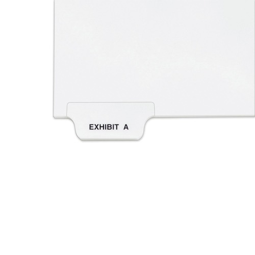  | Avery 11940 11 in. x 8.5 in. 26-Tab Avery-Style Exhibit A Preprinted Legal Bottom Tab Divider - White (25/Pack) image number 0