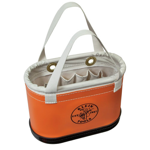 New Year's Sale! Save $24 on Select Tools | Klein Tools 5144BHHB 2 lbs. 14 Pocket Oval Hard Body Bucket - Orange/White image number 0