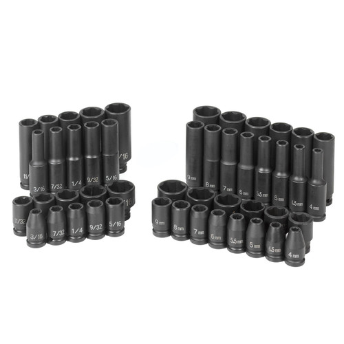 Sockets | Grey Pneumatic 9748 48-Piece 1/4 in. Drive 6s-Point SAE/Metric Standard and Deep Impact Socket Set image number 0