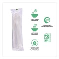 Office Jansan | Eco-Products EP-S015 Plantware Compostable Fork/Knife/Napkin/Spoon Cutlery Kit - Pearl White (250/Carton) image number 7