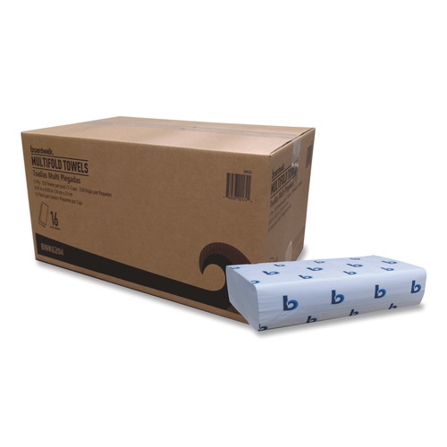 Percentage Off | Boardwalk BWK6204 1-Ply 9 in. x 9.5 in. Structured Multifold Towels - White (16/Carton) image number 0