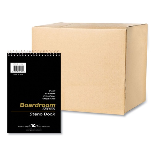 Notebooks & Pads | Roaring Spring 12102 6 in. x 9 in. 80-Sheets Gregg Rule Steno Pad - Brown Cover (72/Carton) image number 0