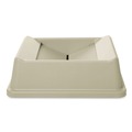 Trash & Waste Bins | Rubbermaid Commercial FG266400BEIG 20.13 in. Plastic Untouchable Square Swing Top Lid - Beige image number 2