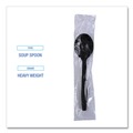 Cutlery | Boardwalk BWKSSHWPPBIW Heavyweight Wrapped Polypropylene Soup Spoons - Black (1000/Carton) image number 5