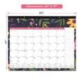 Bulletin Boards | Blueline CA1716BD 22 in. x 17 in. 18-Month (Jul 2025-Dec 2026) Academic Desk Pad Calendar - White/Multicolor Sheets/Black Headband image number 1