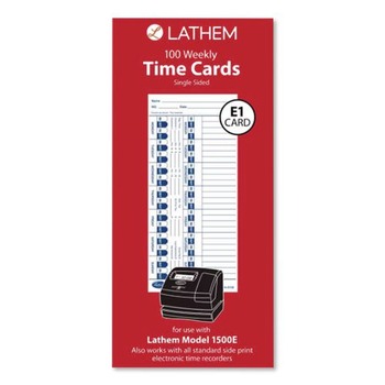 LZB 4 x 9 One Side Time Clock Cards for Lathem Time E Series (100/Pack)