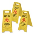 Safety Signs | Gritt Commercial GRI184YEL3PK 11.8 in. x 12 in. x 24 in. Caution Wet Floor Sign - Yellow (3/Carton) image number 4