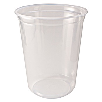 Fabri-Kal 4.6 in. Diameter x 5.6 in. h 32 oz Microwavable Plastic Deli Containers - Clear (500/Carton)