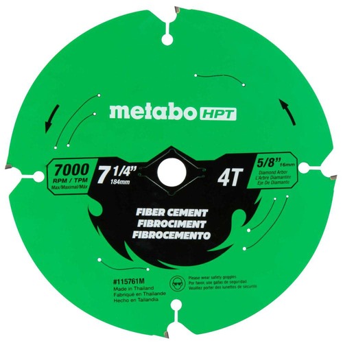 Clearance Center | Metabo HPT 115761M 7-1/4 in. 4-Tooth Industrial PTFE Circular Saw Fiber Cement Blade image number 0