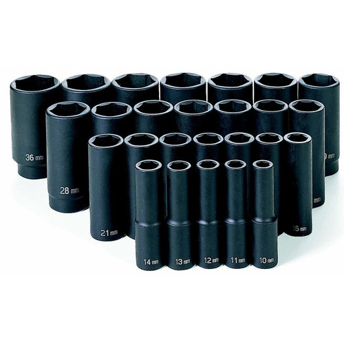 8026M 3//4 Drive 26-Piece Metric Master Socket Set Grey Pneumatic