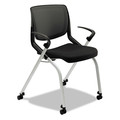  | HON HMN2.F.A.IM.ON.CU10.PLAT Motivate 300 lbs. Capacity Flex-Back Nesting/Staking Chair - Onyx/Black/Platinum image number 0