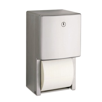 Bobrick ConturaSeries 6.08 in. x 5.94 in. x 11 in. Two-Roll Tissue Dispenser - Stainless Steel
