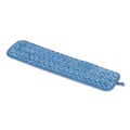Sponges & Scrubbers | Rubbermaid Commercial FGQ41100BL00 24 in. Long Split Nylon/Polyester Blend Microfiber Wet Room Pads - Blue (12/Carton) image number 2