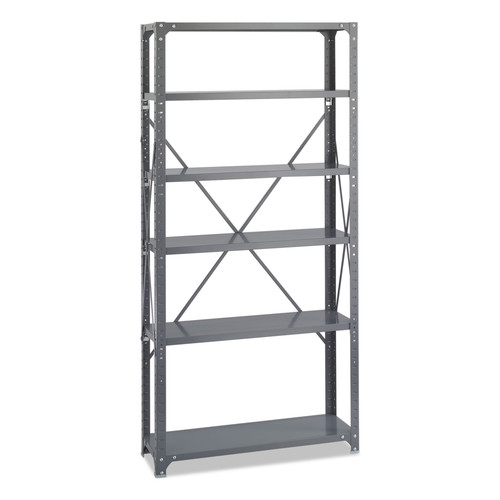 Storage Shelving | Safco 6268 Commercial Steel Shelving Unit, Six-Shelf, 36w X 12d X 75h, Dark Gray image number 0