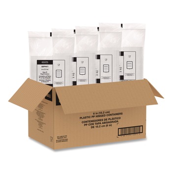 Dart 6.31 in. x 6.31 in. x 3 in. ProPlanet Microwaveable Hinged Plastic Containers - Clear (300/Carton)