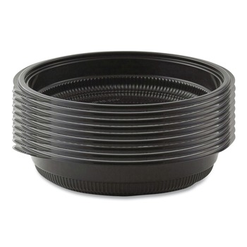 Anchor 32 oz. 8.5 in. Diameter x 1.92 in. Plastic MicroRaves Incredi-Bowl Base - Black (150/Carton)