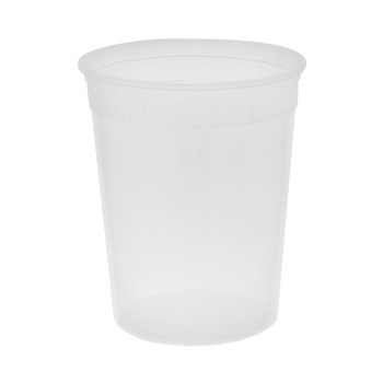 Pactiv Corp. Newspring DELItainer 32 oz. 4.55 in. x 4.55 in. x 5.55 in. Plastic Microwavable Container - Natural