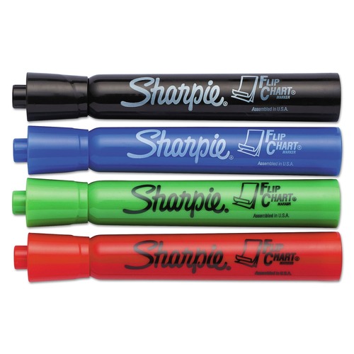 Office Jansan | Sharpie 22474 Flip Chart Bullet Tip Marker - Broad/Assorted Colors (4/Set) image number 0
